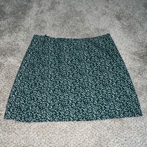 Cute green floral mini skirt